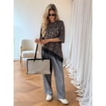 thumbnail image 5 of Womens T Shirts Loose Fit Short Sleeve Tees Crew Neck Color Lace Tops Fashion Leopard Print XL, 5 of 9