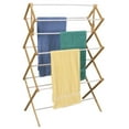 thumbnail image 4 of Household Essentials Large Folding Clothes Drying Rack, Bamboo Drying Rack, Sturdy Frame, Vinyl-Coated Dowels, 29 Feet of Drying Space, Folds for Storage, 4 of 4