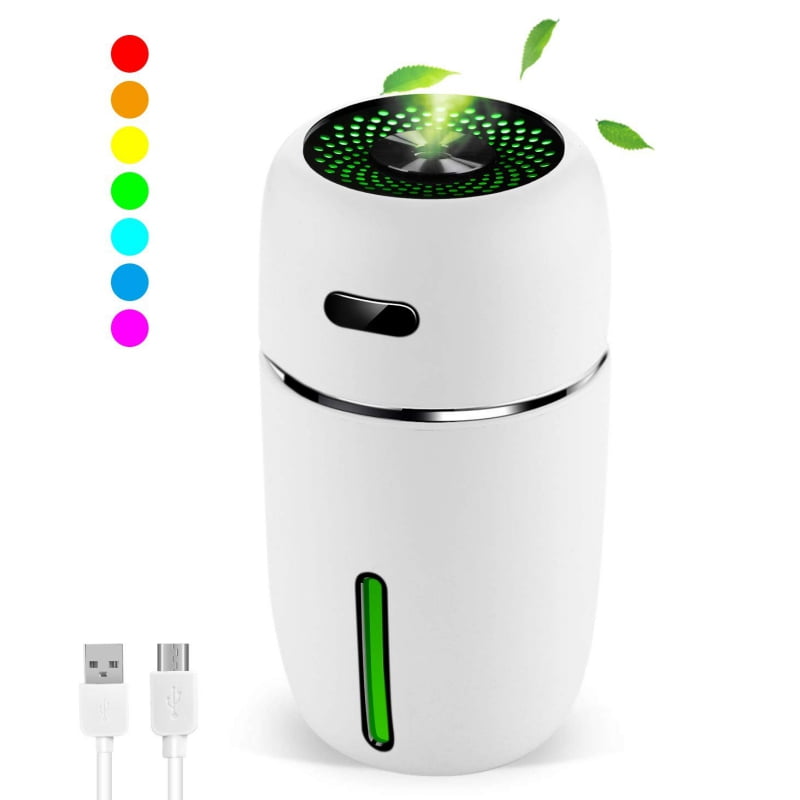 Portable Usb Humidifier With 7 Led Warm Lights Mini Personal