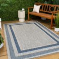 thumbnail image 6 of JONATHAN Y TSN209G-8 Dover Classic 3-Stripe Border Light Gray/Navy 8 ft. x 10 ft. Indoor/Outdoor Area Rug, 6 of 10