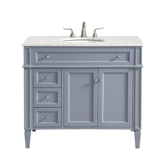 Elegant Decor Park Avenue 40" Wood Single Bathroom Vanity in Gray