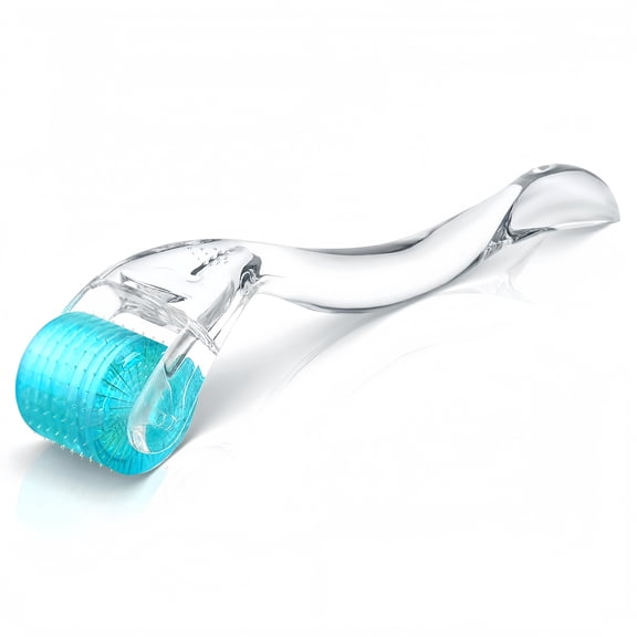 Professional Microneedling Derma Roller with 200 Real Individual Titanium Needles 1.5mm, Microneedle Roller Skincare Tool for Men Women Home Use - Pale Blue