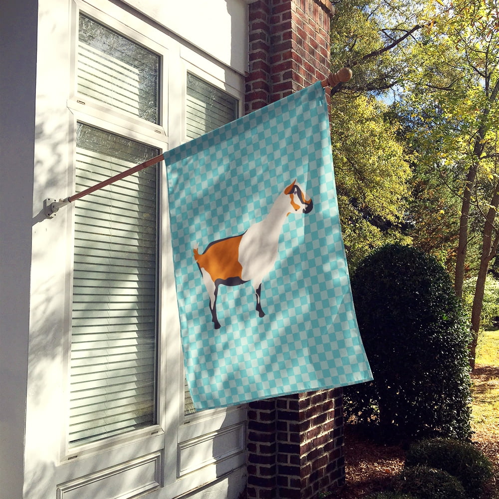 Alpine Goat Blue Check Flag Canvas House Size BB8054CHF