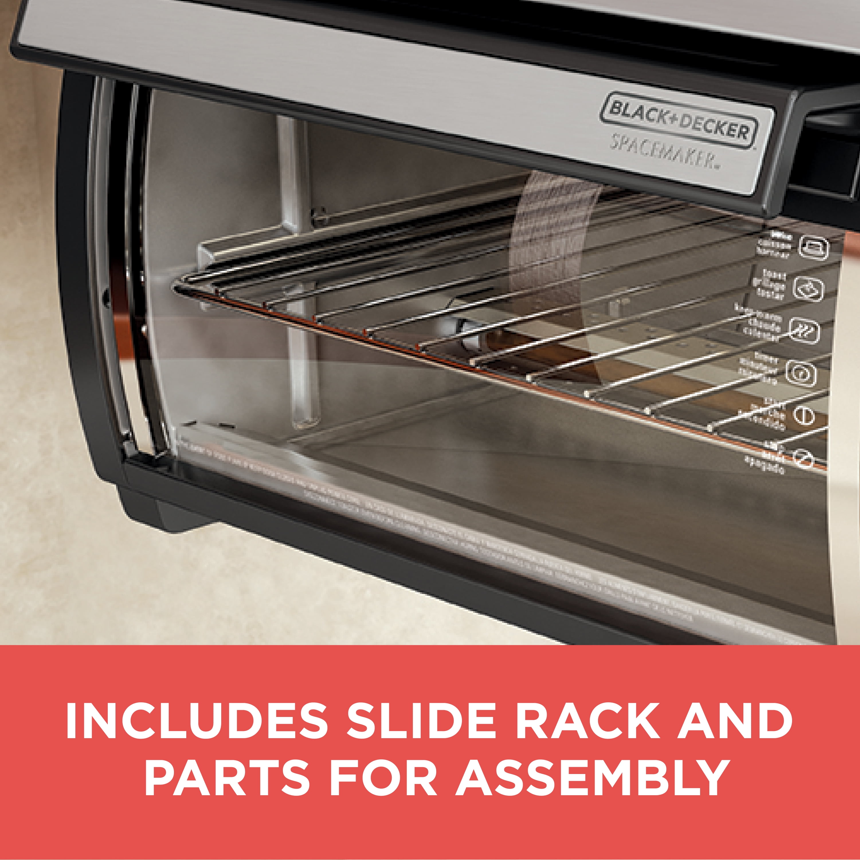 BLACK+DECKER SpaceMaker Under-Counter Toaster Oven, Black/Silver