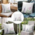 thumbnail image 6 of Spring Lavender Throw Pillow Cover Idyllic Watercolor Purple Flowers Cotton Linen Cushion Cover Throw Pillow Case with Invisible Zipper for Couch Sofa Bed Chair Car 26x26 Inch, 6 of 9
