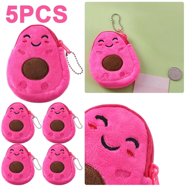 Mujer Aguacate Forma Mini Monedero Pequeña Cartera (rosa) Rojo