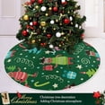 thumbnail image 6 of FMSHPON Snowflake Santa Xmas Tree Xmas Christmas Tree Skirt Stand Mat for Holiday Party Decoration Indoor Outdoor 48 inches, 6 of 6
