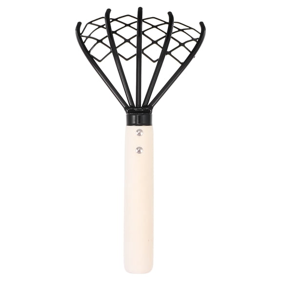 Tinksky 1Pc Stainless Steel Clam Rake with Net Bag Oyster Shell Digging Rake Black