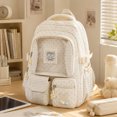 thumbnail image 7 of Teen Girls Backpack For School Pastel Striped Aesthetic 90s Style Lightweight Casual Bookbag Daily Shoulder Purse, 7 of 7