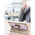 thumbnail image 4 of Phone Case for Samsung A42 Case Silicone Soft Shockproof, Slim Black Samsung Galaxy A42 5g Phone Case with Ring Holder Anti-Scratch Cover Aesthetic for Women Girls (Purple), 4 of 14