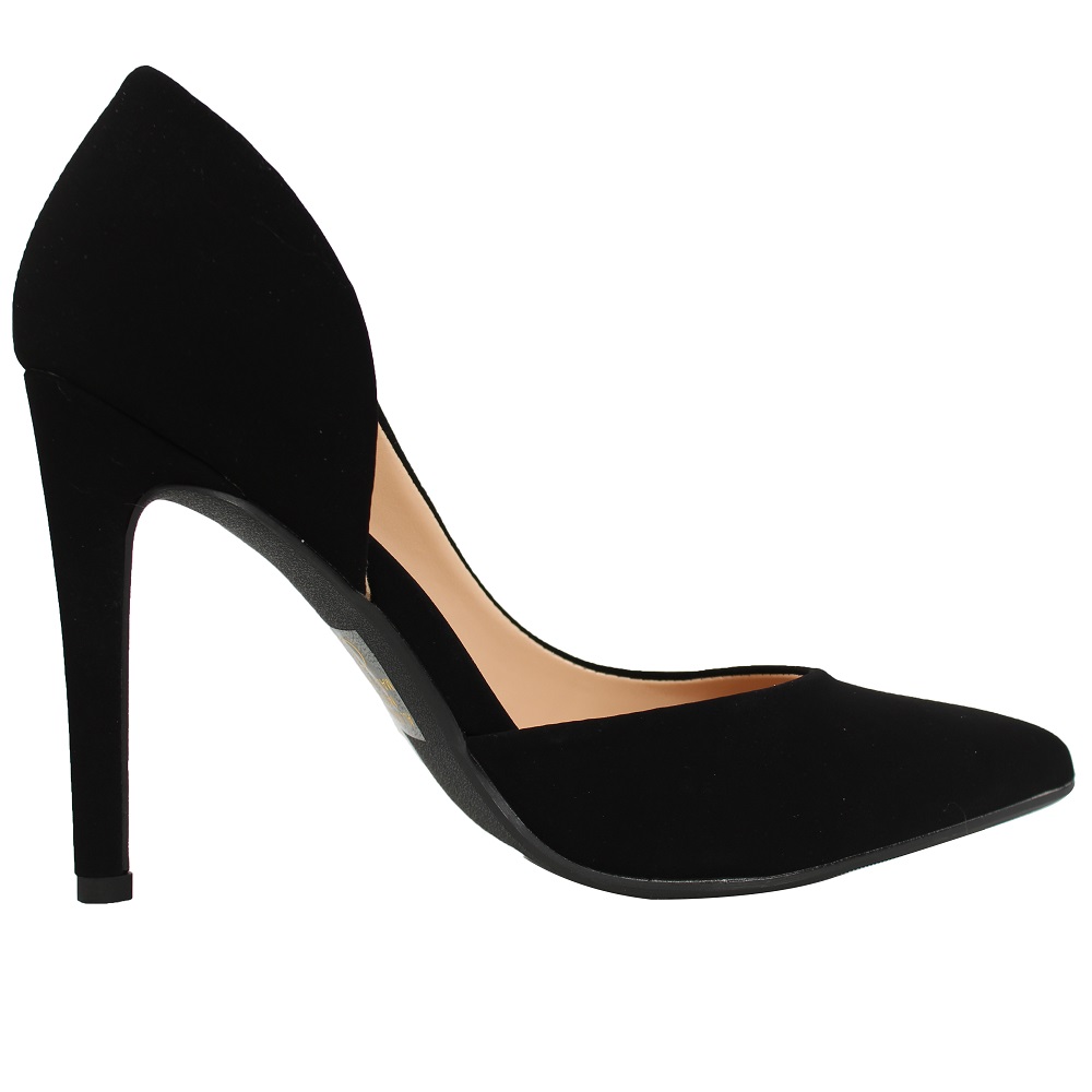 Delicious Women's Pointed Toe Side Cut Out Dress Heel Pump, Black