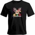 thumbnail image 1 of Camisetas informales de manga corta con renos navideños para hombre, camisetas gráficas, 1 of 8