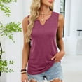 thumbnail image 2 of Htigea Women's V Neck Sleeveless Tank Tops Casual Tunic Shirts Soft Comfy Summer Basic Tanks Wine XXL, 2 of 9