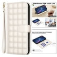 thumbnail image 5 of Allytechgroup Google Pixel 9 Pro XL Wallet Case Cover, Hand Wrist Grid Design Stylish Shockproof Cards Slots RFID Blocking Phone Case Cover for Women Men, Beige, 5 of 7