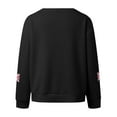 thumbnail image 5 of Wang6 Womens Lightweight Plus Size Cardigans Sweaters Trendy Long Sleeve Open Front Button down Knit Sweater Fall V Neck American Flag Printed Outwear Tops Black M, 5 of 5