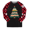 thumbnail image 5 of Cathalem Christmas Pajamas Matching Sets, Xmas Pjs Sets Graphic Print Plaid Sleepwear Outfits Red 6-7 Years, 5 of 6