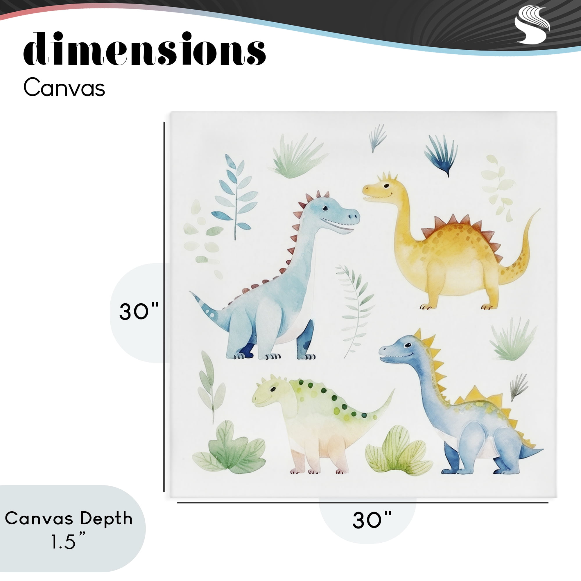 Stupell Industries Playful Dinosaur Wonderland Canvas Wall Art, design by Lazar Studio