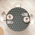 thumbnail image 4 of Ambesonne Floral Fitted Round Tablecloth, Victorian Goth Themed Petals, 40"- 44" Diameter, Charcoal Grey Coconut, 4 of 5