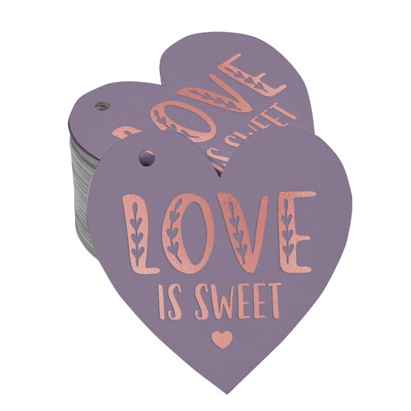 Inkdotpot Love Is Sweet Wedding Bottle Tag Real Rose Gold Foil Favor Hang Tags Pack Of 50