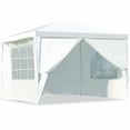 thumbnail image 4 of GVN 10ft x 10ft White Outdoor Canopy, 4 Removable Sidewalls and Full Waterproof, 4 of 7