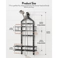 thumbnail image 6 of Adjustable Hanging Shower Caddy for Handheld Shower Heads, Rustproof Bathroom Shelf Organizer Over Showerhead Storage Rack with 8 Hooks, Easy-Clean Removable Baskets & Triple Anti-Slip Fixing, 6 of 9