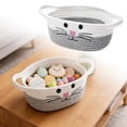 thumbnail image 4 of Eqslft Small Woven Storage Basket with Handle, Cute Cotton Rope Bunny Baskets for Gift Empty, Storage Basket for Toy Organizer, 4 of 5