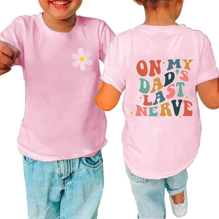 

Vivianyo HD Girl s Toddler T-shirt Tops Toddler Baby Boys Girl Father s Day Comfortable Solid Color Print Short Sleeve Cotton T-shirt Top Flash Picks Pink