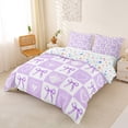 thumbnail image 3 of Erosebridal Kawaii Bowknot Queen Duvet Cover Set for Kids Girls, Cute Heart Bedding, Purple White, Colorful Stars Reversible, 1 Duvet Cover and 2 Pillowcases (No Comforter), 3 of 5