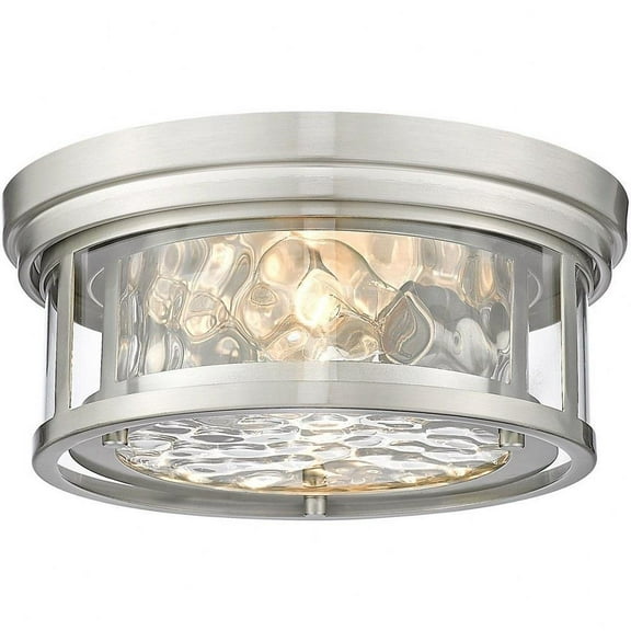2 Light Flush Mount in Transitional Style-5 inches Tall and 12 inches Wide-Brushed Nickel Finish Bailey Street Home 372-Bel-4619916