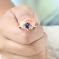 thumbnail image 2 of CHIRAGEMSJEWEL 7X5MM / 1.5 Ct Pear Shape Alexandrite Wedding Ring - Marquise & Round Cut Diamond Cluster Ring Gift for Girlfriend, 2 of 7