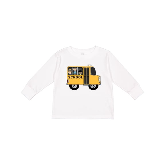 Inktastic School Bus Boys or Girls Long Sleeve Toddler T-Shirt