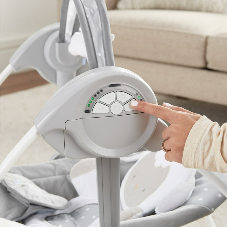 Ingenuity Comfort 2 Go Portable Compact Baby Swing, Infant, Cuddle Lamb,  Gray