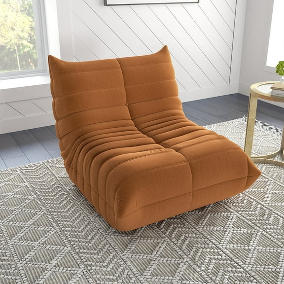 Kinbor Bean Bag Chair, Modern Lazy Sofa Floor Sofa Chair, Big Fireside Bean Bag Lounger for Living Room Bedroom Salon Dorm Office, Brown