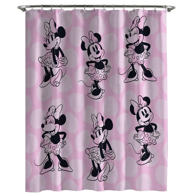 Cortina de ducha Jay Franco Disney Minnie Mouse Kids Blush Pink