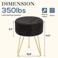 thumbnail image 4 of JIOABL Ottoman Foot Stool & Vanity Stool, 350lbs Capacity, Thick Cushion, Gold Metal Legs, for Bedroom & Living Room, Black, 4 of 7