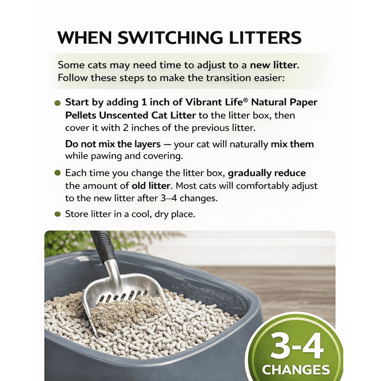 Vibrant Life Natural Paper Pellets Cat Litter, Unscented, 25 Lb photo 4