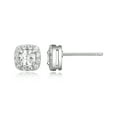 thumbnail image 3 of Forever Facets Women's Platinum over Sterling Silver Created White Sapphire and CZ Stud Earrings, 3 of 6