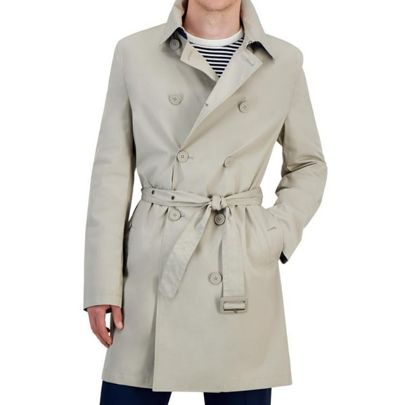 Tommy Hilfiger Mens Modern-Fit Raincoat, Beige, 40 Long