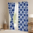 thumbnail image 3 of Feelyou Cartoon Plaid Blackout Curtains Set of 2 (52x84 Each) for Teen, Cute Santa Claus Gift Window Curtains, Blue Christmas Theme Curtains and Drapes, Curtains and Drapes Home Decor, 3 of 6