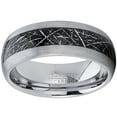 thumbnail image 3 of Metal Masters Mens Tungsten Carbide Wedding Band Ring Imitated Meteorite Inlay Dome Comfort-Fit 8mm 10, 3 of 7