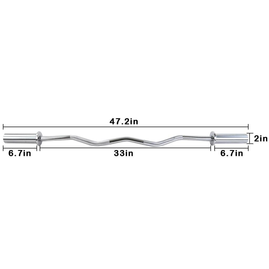 EZ Bar Curl 30mm Standard Barbell 4ft with Free Collars 