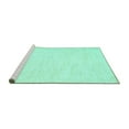 thumbnail image 2 of Ahgly Company Machine Washable Indoor Round Solid Turquoise Blue Modern Area Rugs, 6' Round, 2 of 4