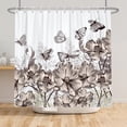 thumbnail image 5 of Pbobriich Gray Floral Flower Shower Curtains,Grey Butterfly Bath Curtain,Farmhouse Rustic Bathroom Curtain,60"x72", 5 of 7