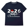 thumbnail image 4 of Family Christmas Pajamas Matching Sets Graphic Short Sleeve Crewneck Holiday 2 Piece Set Outfits Xmas Lounge Long Pants Sleepawear Festival Pjs, 4 of 6