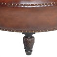 thumbnail image 2 of International Caravan Carreau Pouf en Similicuir Marron, 2 of 2