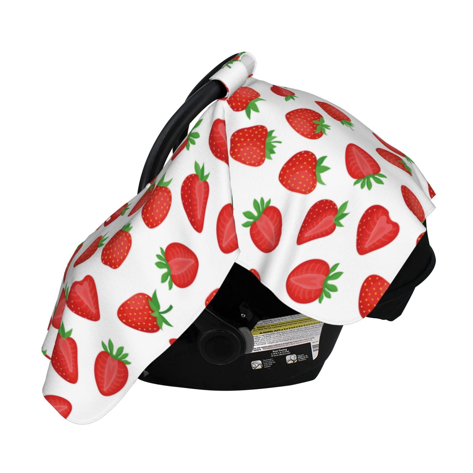 Naloa Strawberries Baby Car Seat Cover, Breathable Baby Carrier Cover, Multiuse Baby Carrier Cover & Nursing Breastfeeding Cover