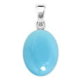 thumbnail image 2 of 925 Sterling Silver Pendant Natural Blue Chalcedony Handmade Jewelry, 2 of 7