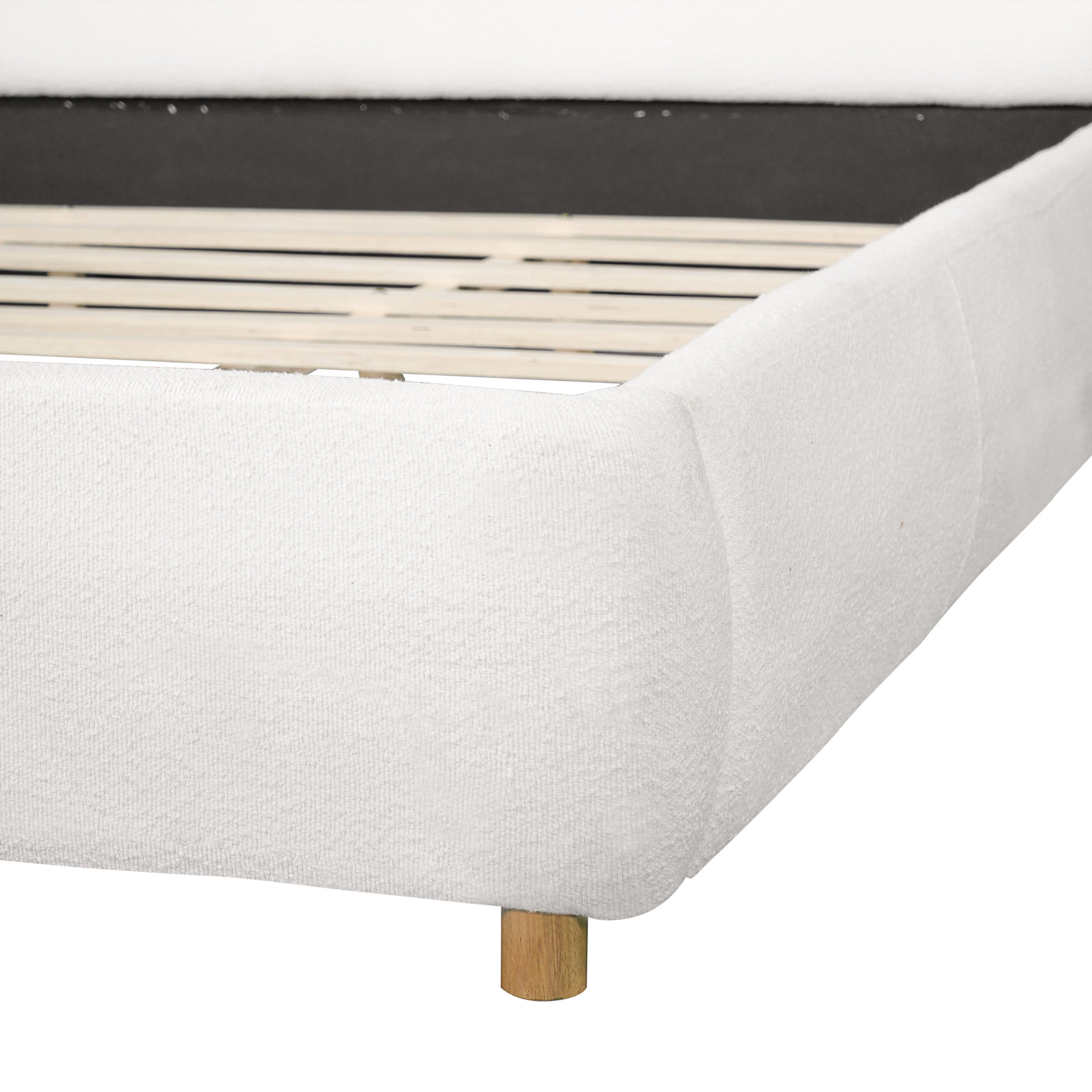 Christopher Knight Home Modern King Upholstered Platform Bed with Cloud Wingback Headboard, White