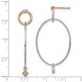 thumbnail image 2 of 925 Sterling Silver Rose Gold Plated Rhd Plat Cubic Zirconia Post Long Drop Dangle Earrings 38.19x23.7 Dangle Earring fo, 2 of 2