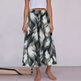 thumbnail image 5 of YABCSAZ Women's Wide Leg Pants Loose Casual Pants Plus Size Boho Pants Printed Drawstring Elastic Waist Lounge Long Trousers Soft Comfortable Capri Pants for Women, 5 of 8